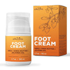 Pumice Valley Foot Cream for Dry Cracked Heels and Feet - Natural Moisturizer, Corn, Calluses Treatment - Skin, Body Lotion, Urea, Shea Butter, Jojoba Oil, Vitamin E 1.7 Oz