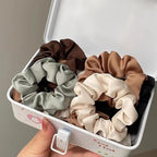 24 Pcs Satin Silk Scrunchies – Soft Hair Ties for Women & Girls, Thick Elastic Ponytail Holders, Hair Bands & Wrist Bracelets, Assorted Colors Scrunchies Hair Ties Silk Satin Scrunchy Hair Accessories