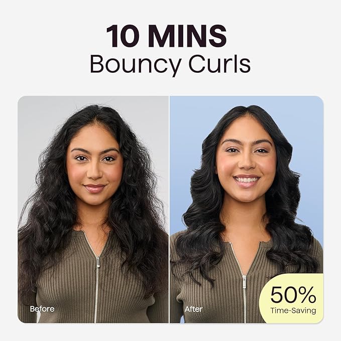 Wavytalk Rotating Curling Iron, Curl Cycle, 1 Inch Automatic Curling Wand for Long Hair, Get Effortless Curls with Self Spinning Barrel up to 430°F with Home Button, Dual Voltage, Rose Gold