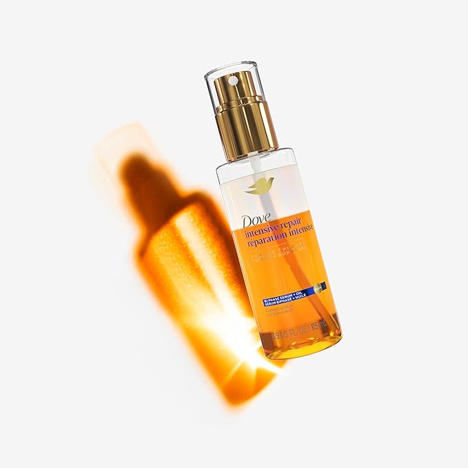 Dove Damage Therapy Intensive Repair with Amino Serum Bi-Phase Serum + Oil Hair Spray for Shine, Frizz Control, and Split Ends 3.9 oz