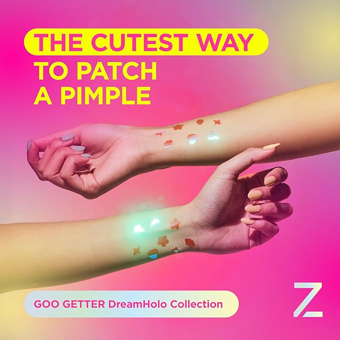 ZitSticka Pimple Patches Cute for Face, Holographic Zit Patches, Goo Getter Hydrocolloid Blemish Patches, Gifts for Teens, Teen Girl Gifts Trendy Stuff (DreamHolo Collection 72ct)