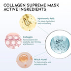 #OOTD Collagen Hydrating Sheet Masks for Face Korean Anti Aging Mask Sheet for Dry Skin & Sensitive Skin, EVE Vegan, Not Tested on Animals, No Parabens, No Sulfates, Hyaluronic Acid, Witch Hazel 10EA