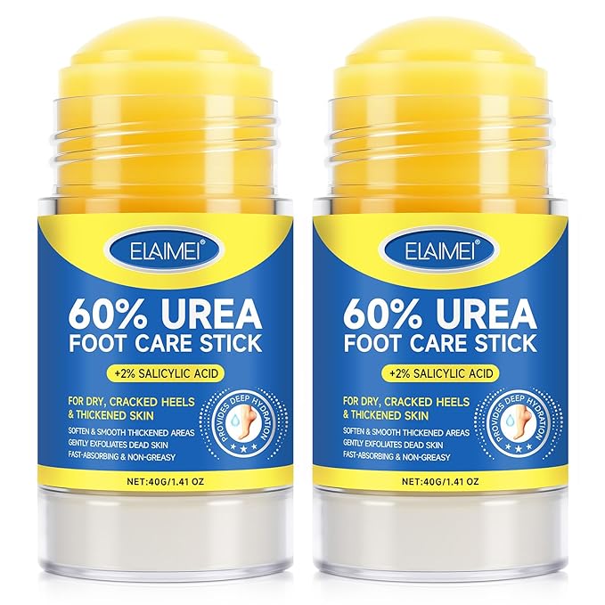 2 PCS Urea Cream 60% Urea Cream 60% Foot Care Stick Deeply Moisturising and Fast Absorbing Gentle Exfoliation For Dry, Cracked Heels & Thickened Skin