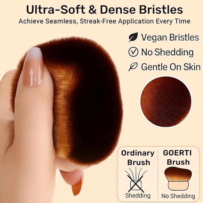 Self Tanner Brush – Extra Large Kabuki Applicator for Self Tanning, Sunless Tanning & Body Foundation | Streak-Free Arc Design for Flawless Full Coverage on Legs, Arms, Back, Chest, Face & Feet