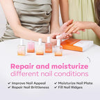 modelones Nail Strengthener and Growth Pearl Pink Nail Polish Nail Repair for Damaged Nails Hardener Extra Strong and Growth Nail Care Gifts for Women 15ml