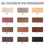 Erinde Brown Black Eyeshadow Palette, 12 Colors Matte Shimmer Beige Champagne Plum Purple Bronzer Brown Black Eye Shadow Palette, Highly Pigmented Long Lasting Waterproof Eyeshadow Pallete, 02