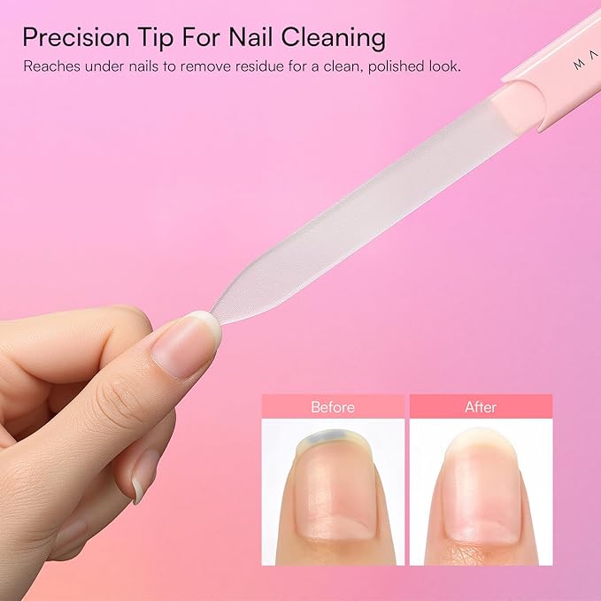 Makartt Nail Files: Glass Nail Files for Natural Nails, Double-Sided Reusable Sandblasted Fingernail Buffers with Case for Shape & Smooth Finish, Portable Manicure Gift Set, 3pcs Pink Green Blue