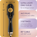 Professional Blowout Hair Dryer Brush, Black Gold Dryer and Volumizer, Hot Air Brush for Women, 60MM Oval Shape