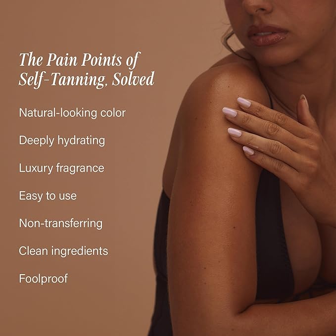 + Lux Unfiltered N°32 Gradual Self Tanner, Hydrating Self Tanning Lotion with Shea Butter & Squalane - Non-Sticky, No Transfer, Natural-Looking Tan - Vegan & Cruelty-Free Sunless Tanner - Santal