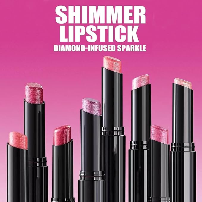 Classic Red Lipstick For Women Matte Nude Glitter Highly Pigmented Moisturizing Lip stick Hypoallergenic Waterproof Long Lasting Lipsticks Quick Makeup Lightweight Portable Magenta # 02