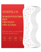 Red Face Glitter - Waterproof and Long-Lasting Body Glitter Speckles, Sparkle Makeup Patches for Festivals and Parties (RED - 8 Sheets)