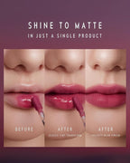 ALTERA BLURRING LIP TINT - Shine Lip Gloss to Soft Blurry Lip Matte Finish, Long-Lasting Lip Stain, Smooth and Blur lip lines, Watery-Velvet Feel, Hydrating & Non-Sticky (009 GLIMMER)