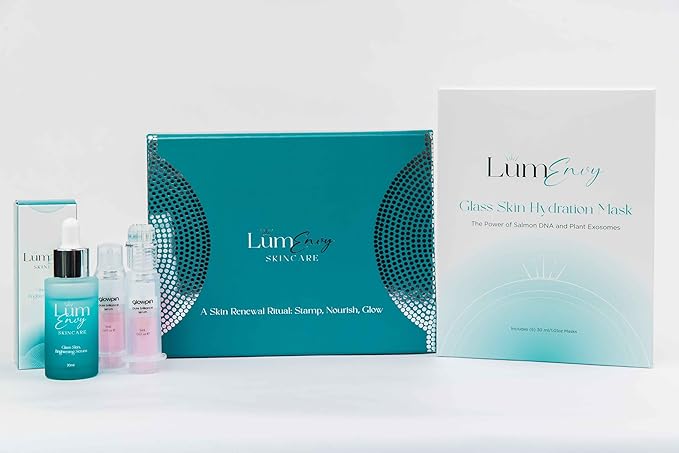 LúmEnvy Skincare Bundle – The Glow Between™ | Set of Brightening Face Serum with PDRN, Two Glowpins Precision Exfoliators & 5 Hydrating Masks | Radiant, Luminous Skin Care