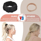Hair Scrunchies For Women's Hair Black Seamless Hair Ties No Damage Ponytail Holders With All Day Hold Thick & Curly & Heavy Fine Hair Accessories Strong Elasticity No Snag Dents Breakage