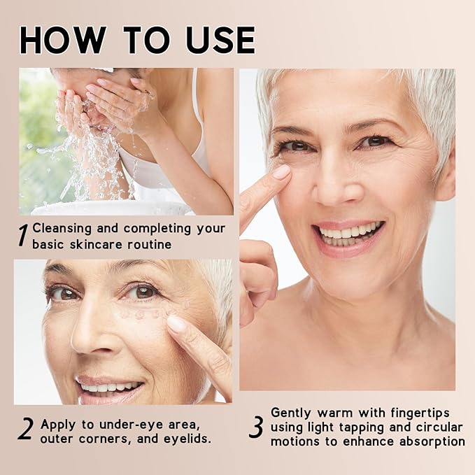 Instant Firming Eye Cream for Under Eye Bags and Puffiness, Dark Circles Treatment, Anti-Aging Eye Tightener, Temporary Face Lift, Reduces Fine Lines (1 Fl Oz)