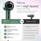 Tideway Hair Dryer, Blow Dryer with Diffuser High-Speed Plasma Ionic Low Noise for Fast Drying, Travel Hair Dryer for Women and Man, Curly/Wavy & Long/Thick Color-Treated Hair H11