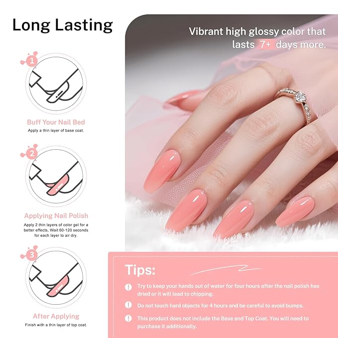 16.5ml Soft Pink Nail Polish Large Volume Quick Dry Nail Polish, Long Lasting Shine, Fingernail Toenail Nail Art DIY Home Travel Nail Art Gift