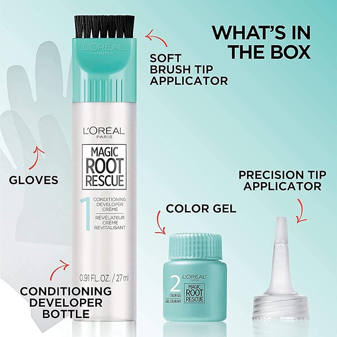 L’Oréal Paris Magic Root Permanent Hair Color, 10 Minute Hair Dye Kit to Rescue Roots with 100% Gray Hair Coverage, 4R Dark Auburn Red, 2 Pack (Packaging May Vary)