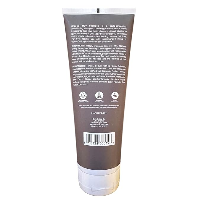 Shapiro MD Hair Growth Experts Shampoo and Leave in Conditioner, DHT Fighting Vegan Formula for Thinning Hair Developed by Dermatologists, Experience Healthier, Fuller Thicker Looking Hair, 1 Month