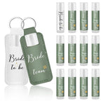 24 Pack Bachelorette Party Favor Lip Balm Set Team Bride Lip balm with Lipstick Holder Keychain Bride to be Lip balm Bridal Shower Proposal Gifts for Wedding Party Favors(White, Sage Green)