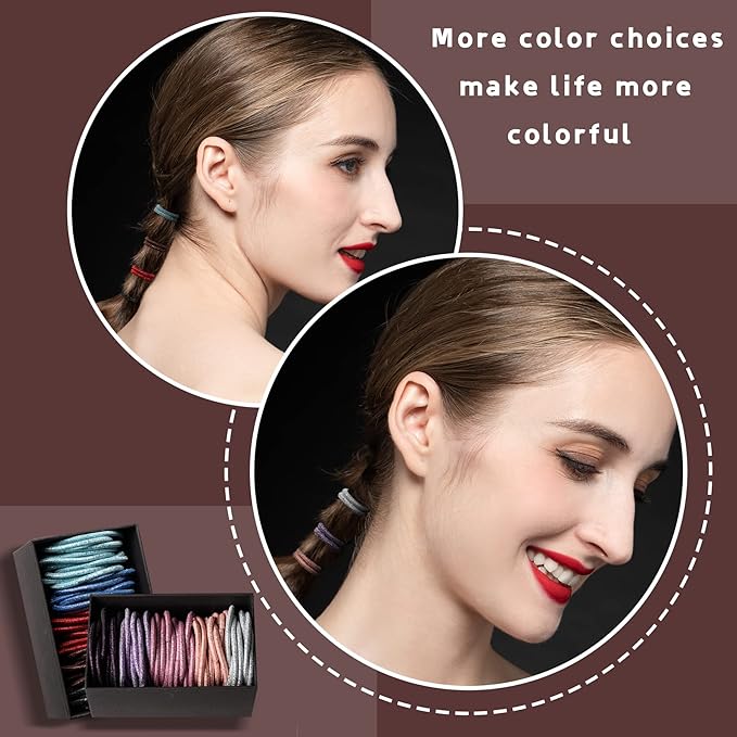 Assorted Twinkling Hair Ties for Women or Girls, 120 Pcs Hair Rubber Bands for Medium to Thick Hair, 4mm Ponytail Holders