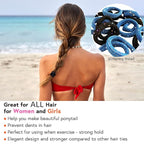 Large Stretch Thick Hair Ties for All Hair Types Seamless Glitter Hair Ponies Elastics Ponytail Holders Hair Scrunchies for Thick Hair Hair Accessories Women Girls 20-Pack