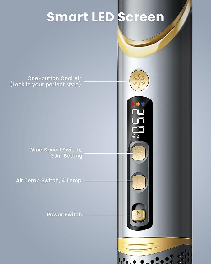 Easywave 5 in 1 Multi Hair Styler Dryer Brush: 110,000 RPM High-Speed, Flexible Air Styling & Drying System, Professional Negative Ionic Hot Air Brush Set for Fast Drying, Curling Volumizing