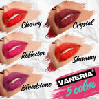 VANERIA Glitter Lip Gloss Shimmer,Matte Liquid Lipstick Rapid Drying,Long Lasting Highly Pigmented Color,Waterproof,Lipgloss Glitter Non-Sticky.cherry(4ml/0.14oz)