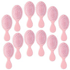 12 pcs Mini Hair Brush,Travel Detangling Brush with Exquisite Packaging Box,Mini Brush for Most Hair Types,Bridesmaid Party Christmas Stockings Filling Wet Hair Brushes (Pink)