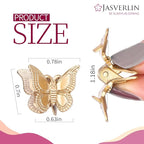 Mini Butterfly Hair Clips 50pcs - Non-Slip Metallic Silver Gold Hair Claws Clip Y2K 90s 2000s Small Tiny Cute Accessories Organizer for Women Girls Kids (Silver & Gold)