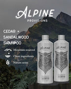 Alpine Provisions Natural & Organic Shampoo with Cedar & Sandalwood – Plant-Based Shampoo for Men & Women with Aloe Vera, Jojoba & Essential Oils – Sulfate-Free, Vegan, Hydrating – 16.9 fl oz