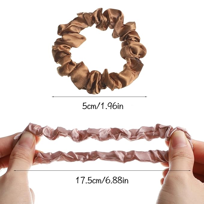 12Pcs Satin Elastic Hair Accessories - Comfortable Silk Scrunchies, Skinny Ties for Wedding, Teen Girl Trendy Gifts
