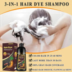Dark Brown Hair Dye Shampoo 3 in 1 for Gray Hair, Long-lasting & Natual Hair Color Shampoo, Herbal Ingredients Natural Shampoo Hair Dye Effect in Minutes, Gifts for Men Women 500ml