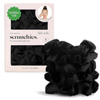 Kitsch Satin Scrunchies for Women – No Crease Hair Ties – Soft Satin Hair Scrunchies for Girls – Frizz Free, Gentle, Stylish Hair Accessories | Ideal Gifts for Women – Black, 5 pcs