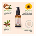 100% Organic Moroccan Argan Oil & Natural Keratin Luxurious Hair Serum | Get Smooth, Silky & Shiny Hair | Lightweight & Non-Greasy Formula | Sulfates & Parabens Free | 1 fl oz