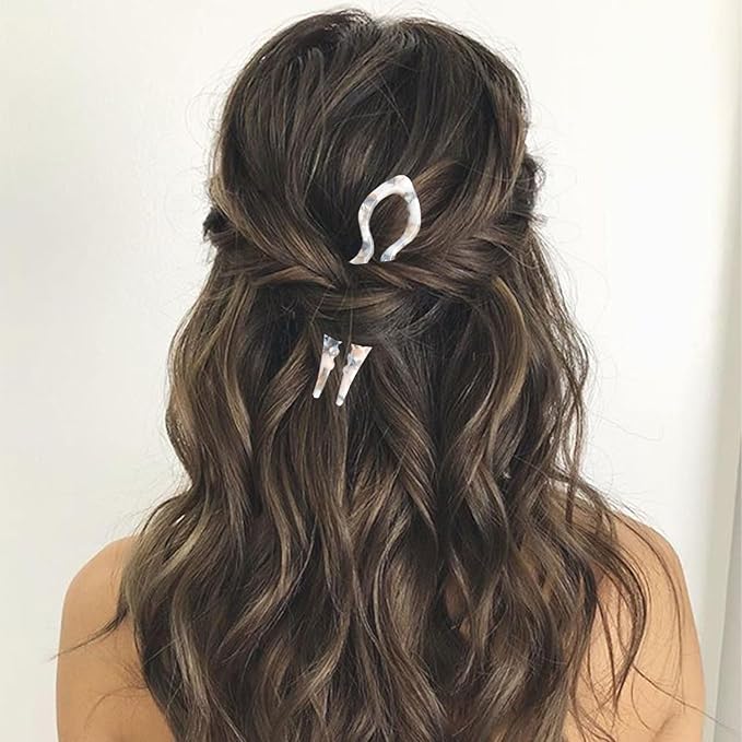 4 Pcs French Hair Pin Color Mixing French Hair Pins for Women French U Shaped Prestiges Hairpin for Thin Thick Hair Women Vintage Hairstyle Accessories