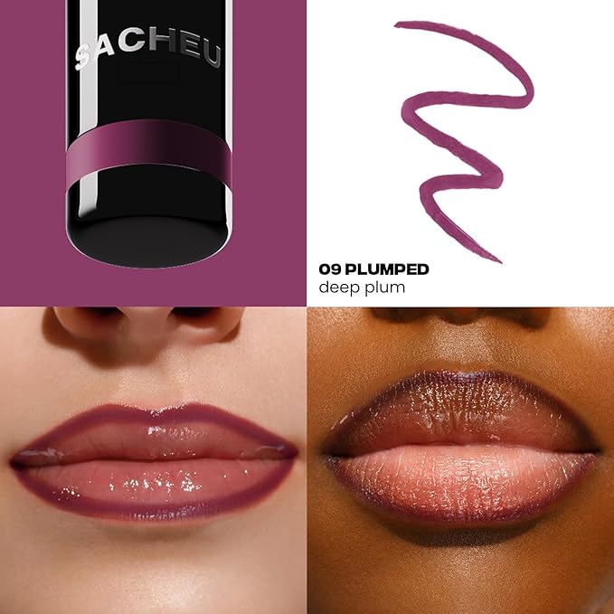 Sacheu Lip Liner STAY-N Peel Off Lip Stain — Long Lasting Waterproof Lip Tint with Hyaluronic Acid & Vitamin E — Transfer Proof Matte Finish, Vegan & Cruelty-Free (PLUMped)