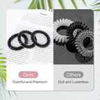 JessLab Spiral Hair Ties for Women, 10-Pack Traceless No-Damage Ponytail Holders, Coils Hair Bands for Girls, Assorted Colors