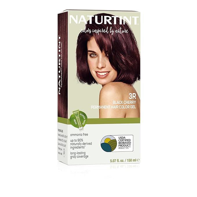 Naturtint 3R Black Cherry Permanent Hair Color (Pack of 1), Ammonia Free, Vegan, Cruelty Free, up to 100% Gray Coverage, Long Lasting Results (Packaging may vary)