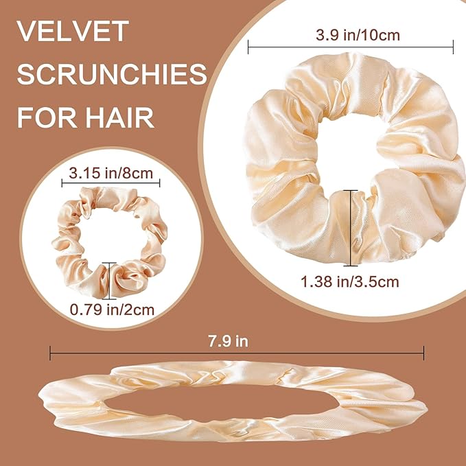 Satin Silk Hair Ties for Women,Soft Hairbands Ponytail Holder,Elastic Hair Ties for Women's Thick Curly Hair, Hair Accessories Decorations.(12pcs Vintage Colors)