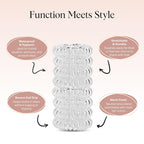 Kitsch Spiral Hair Ties for Women - Coil Hair Ties No Damage, No Crease, Secure Grip All Day Hair Coils, Stretchable and Waterproof | Ideal Gifts for Women - 8pcs (Clear/Transparent)