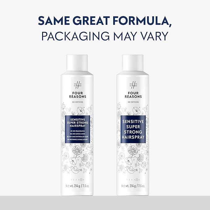 No Nothing Sensitive Extra Hold Hairspray, Unscented Finishing Spray for Styling, Wind & Humidity Protection, Reduces Frizz & Split Ends, Flexible Brushable Hold, Hypoallergenic - 2 Pack (7.5 oz Each)