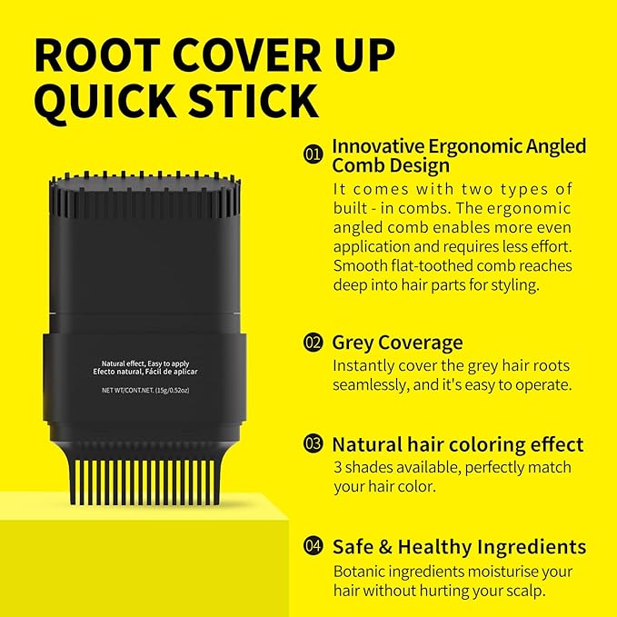 Gowwim Root Touch up Powder, Instantly Gray Hair Cover up Hairline Powder for Women & Men Waterproof and Sweatproof Root Cover Up Long-Lasting for Thinning & Loss Hair (dark brown5, 15g)