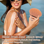 90MM Extra Large Self Tanner Kabuki Makeup Brush – GloréBrochas Ultra Soft Dense Vegan Bristles for Body Makeup, Bronzer & Foundation–Applies Tanning Mousse, Lotion & Self Tanner，Wet & Dry (Rose-Gold)