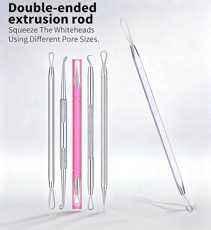 22 Pcs Pimple Popper Tool, Blackhead Remover Acne and Zit Comedone Extractor Kit