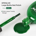16.5ml Dark Green Nail Polish Large Volume Quick Dry Nail Polish, Long Lasting Shine, Fingernail Toenail Nail Art DIY Home Travel Nail Art Gift
