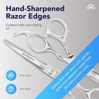 Equinox 6.5" Professional Hair Cutting Scissors for Men & Women - Ice Tempered, Silver - Hair Cutting Shear Professional - Barber Scissor Professional - Shears for Hair Cutting - Haircut Scissors