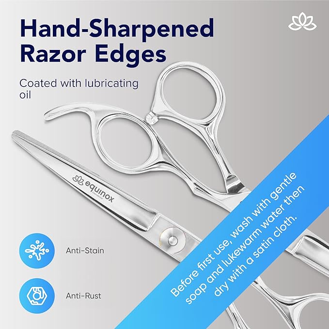 Equinox Barber & Salon Styling Series, Barber Hair Cutting Scissors/Shears, 6.0" Overall Length