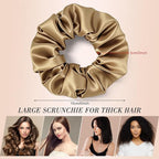Large Satin Scrunchies, 8 Pack Sleepy Hair Tie Oversized 6inch Satin Scrunchies for Thick Hair Women Girl