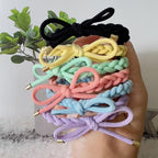 12 PCS Colorful Braided Hair Ties Bow Tie Hair Bracelets for Women Girls Elastic Hair Ties No Damage Ponytail Holders(6 Colors)